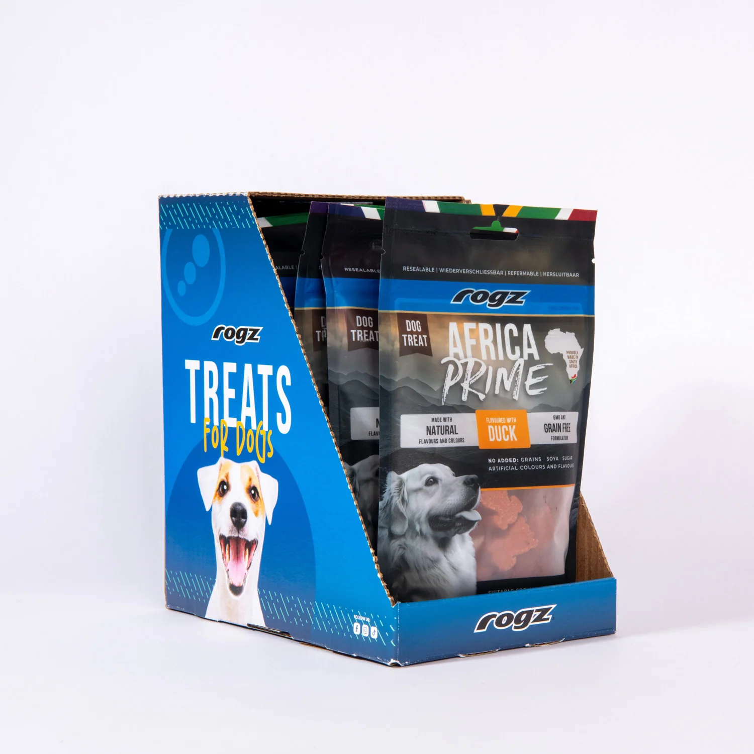 Rogz Snack Para Perros Sabor Pato 6x100g Premio Semihúmedo