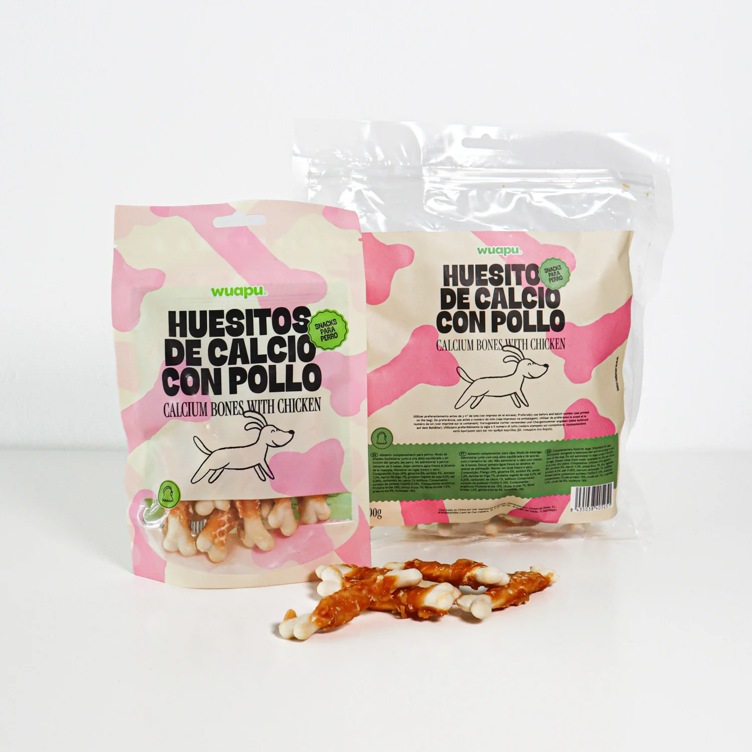 Snack Natural Para Perro Huesitos De Calcio Con Pollo Wuapu 12x100gr