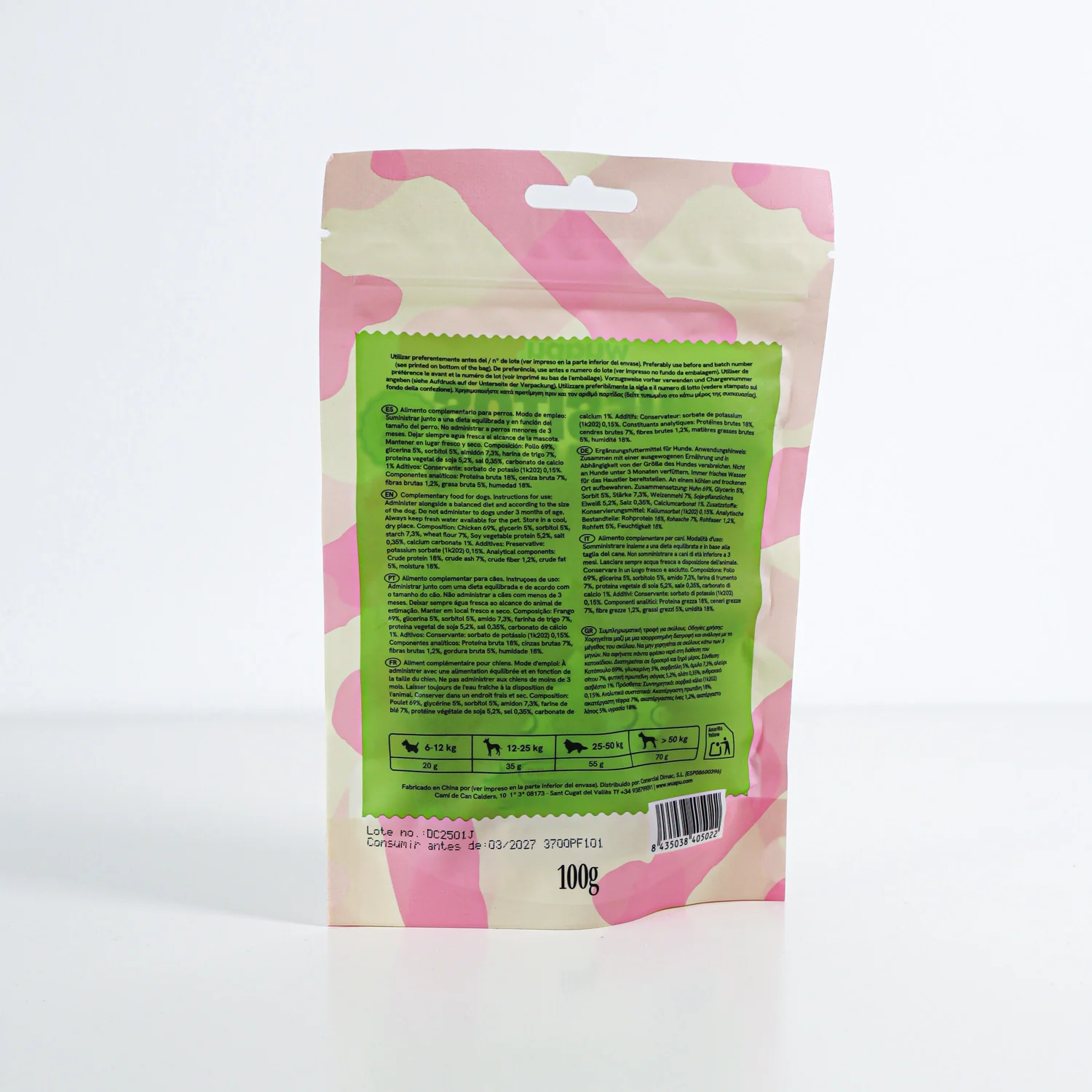 Snack Natural Para Perro Huesitos De Calcio Con Pollo Wuapu 12x100gr - Image 5