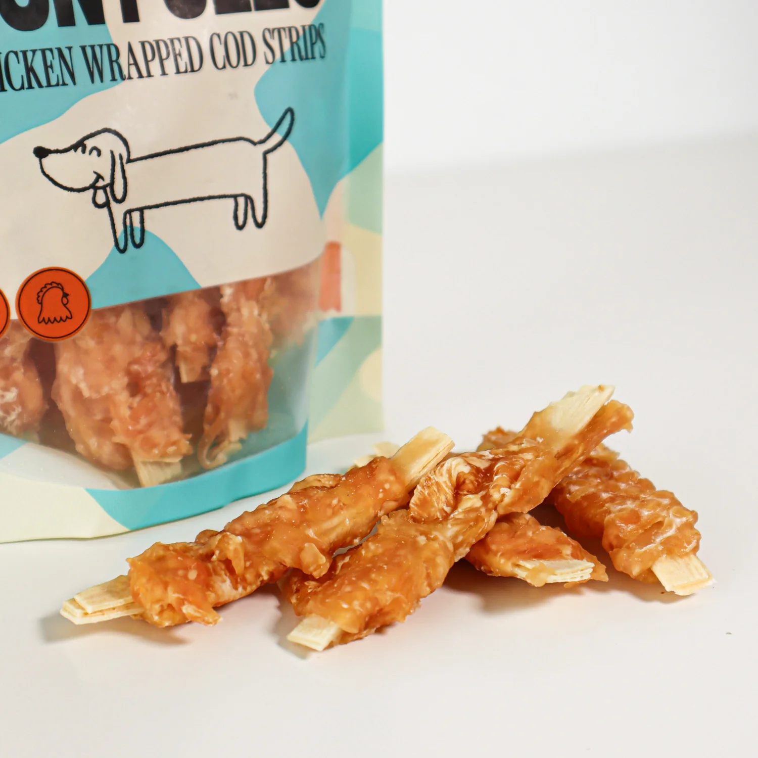 Snack Para Perro En Stick De Bacalao Con Pollo Desecado Wuapu 500gr - Image 2