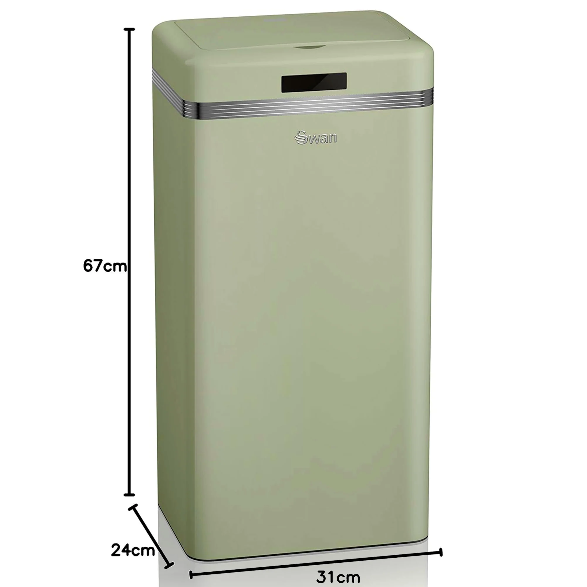 Swan Cubo De Basura Cocina Automático, Sensor De Movimiento, 45l, Metálico, Papelera Reciclaje, Swka4500gneu, Verde - Image 6