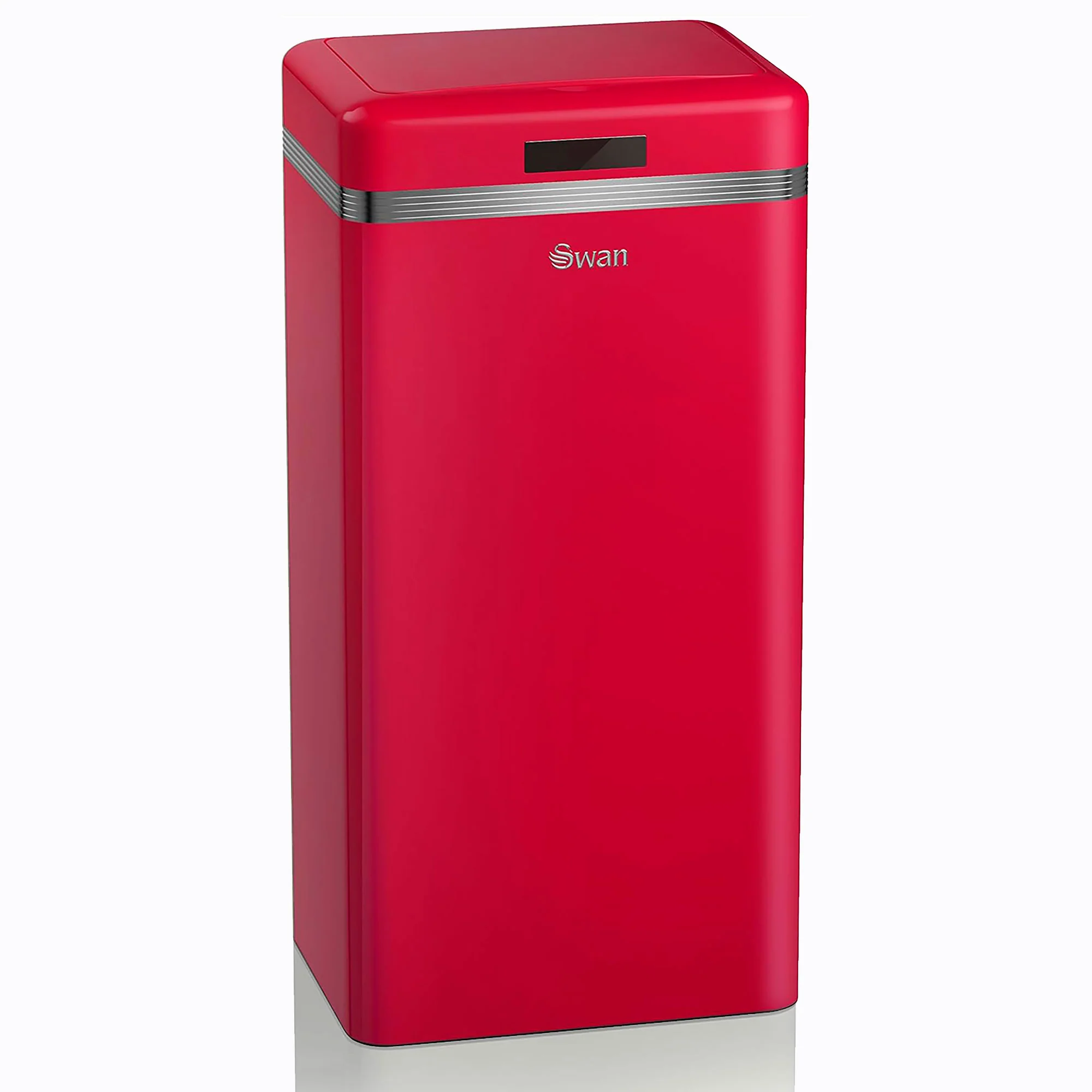 Swan Cubo De Basura Cocina Automático, Sensor De Movimiento, 45l, Metálico, Papelera Reciclaje, Swka4500rneu, Rojo