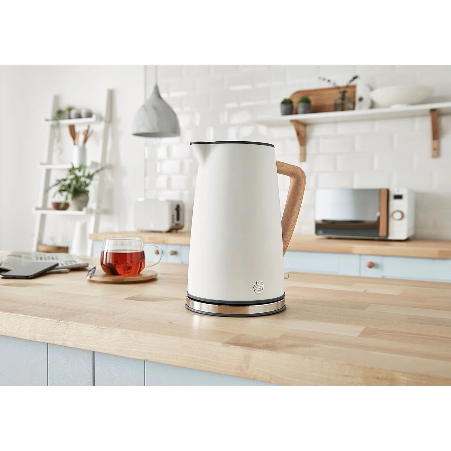 Swan Nordic Set Desayuno, Hervidor Agua 1,7l, Tostadora 2 Rebanadas, Microondas 20l Digital, Strp1060whtneu, Blanco - Image 4
