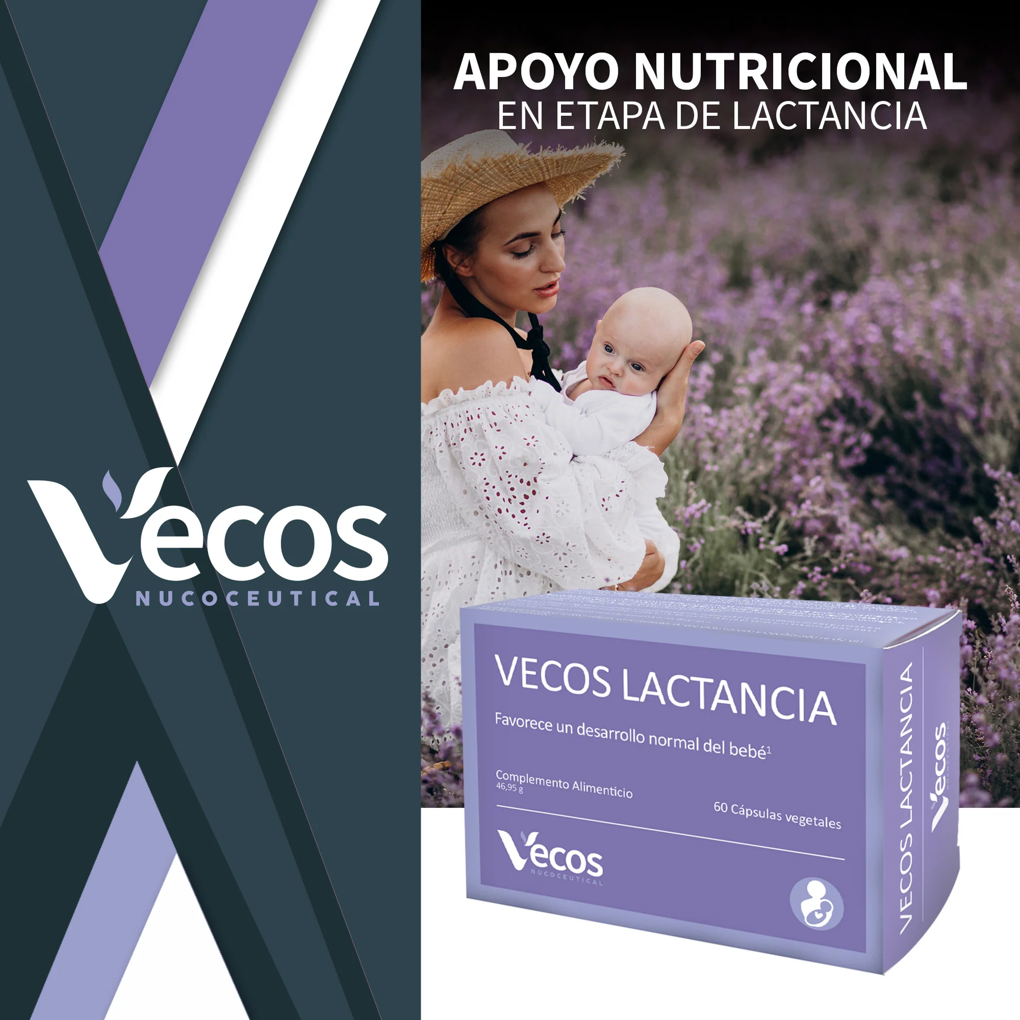 Vecos Lactancia Vecos 60 Cápsulas | Dha 200 Mg Para El Desarrollo Del Bebé | Multivitamínico + Minerales + Omega-3 - Image 2