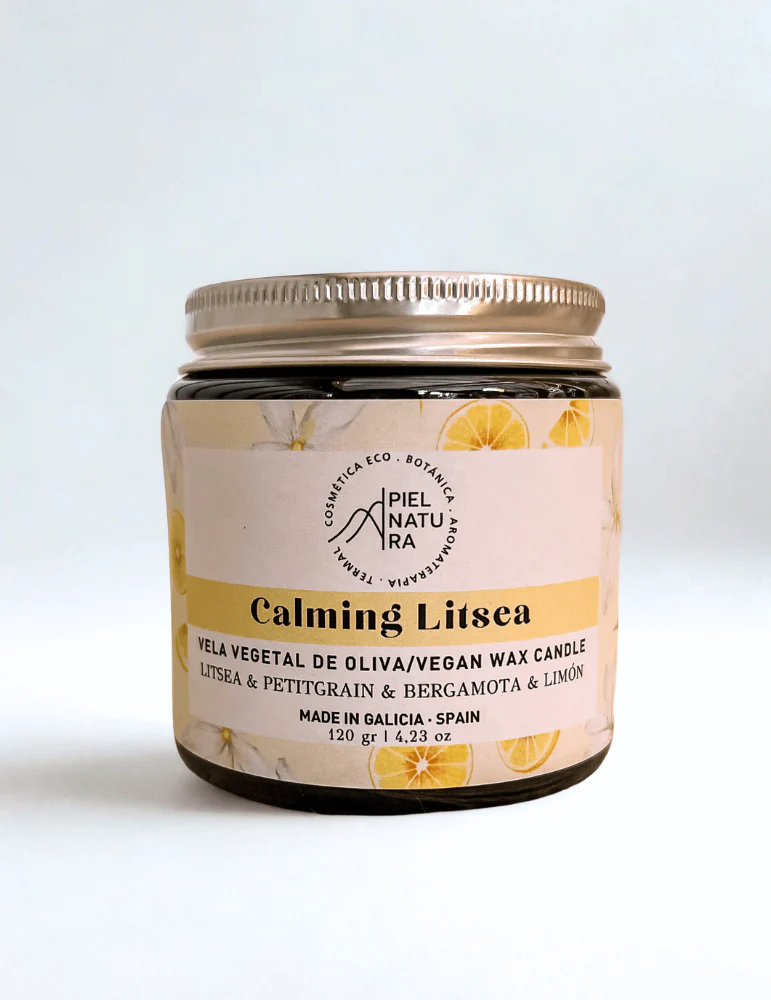 Vela Aromática Natural Litsea, Bergamota Y Limón Calming Litsea Piel Natura 120 G
