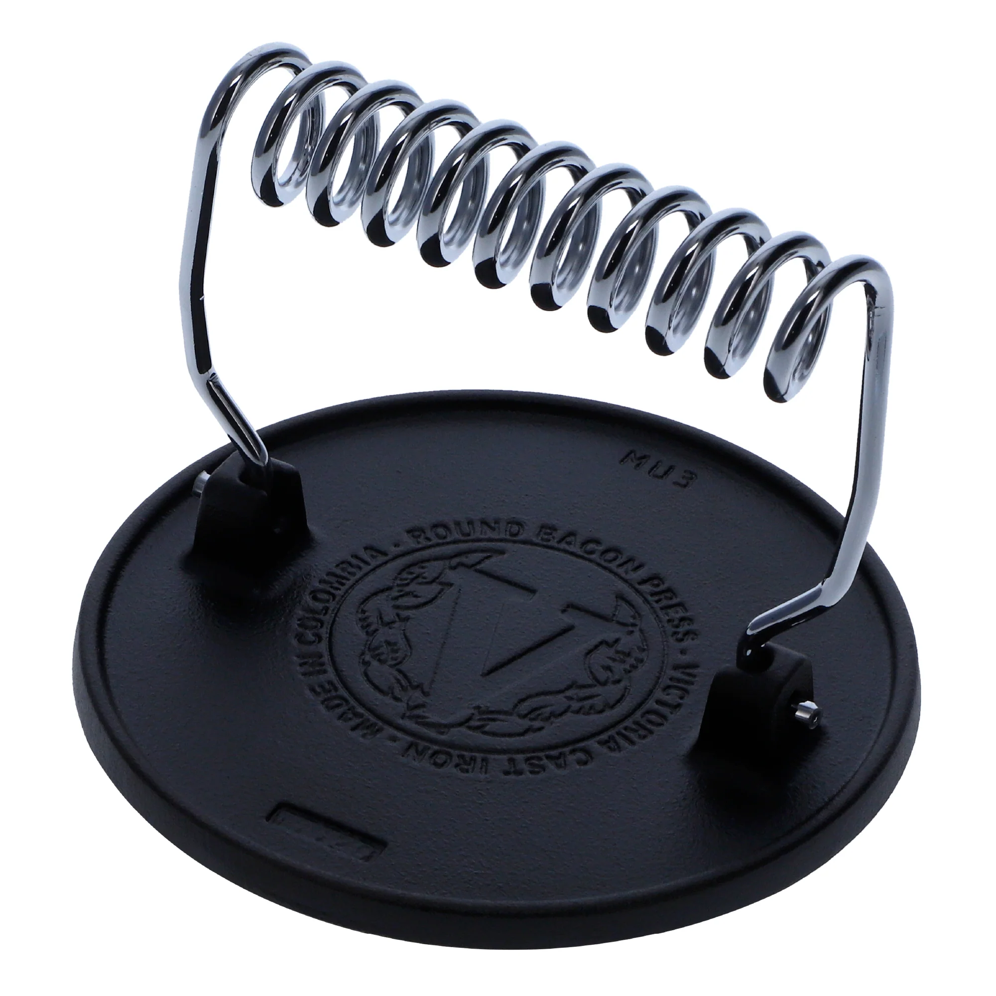 Victoria Prensa Hamburguesas Smash Burger Hierro Fundido Curado 16,5cm Aplastador Carne Para Barbacoa, 34641, Negro
