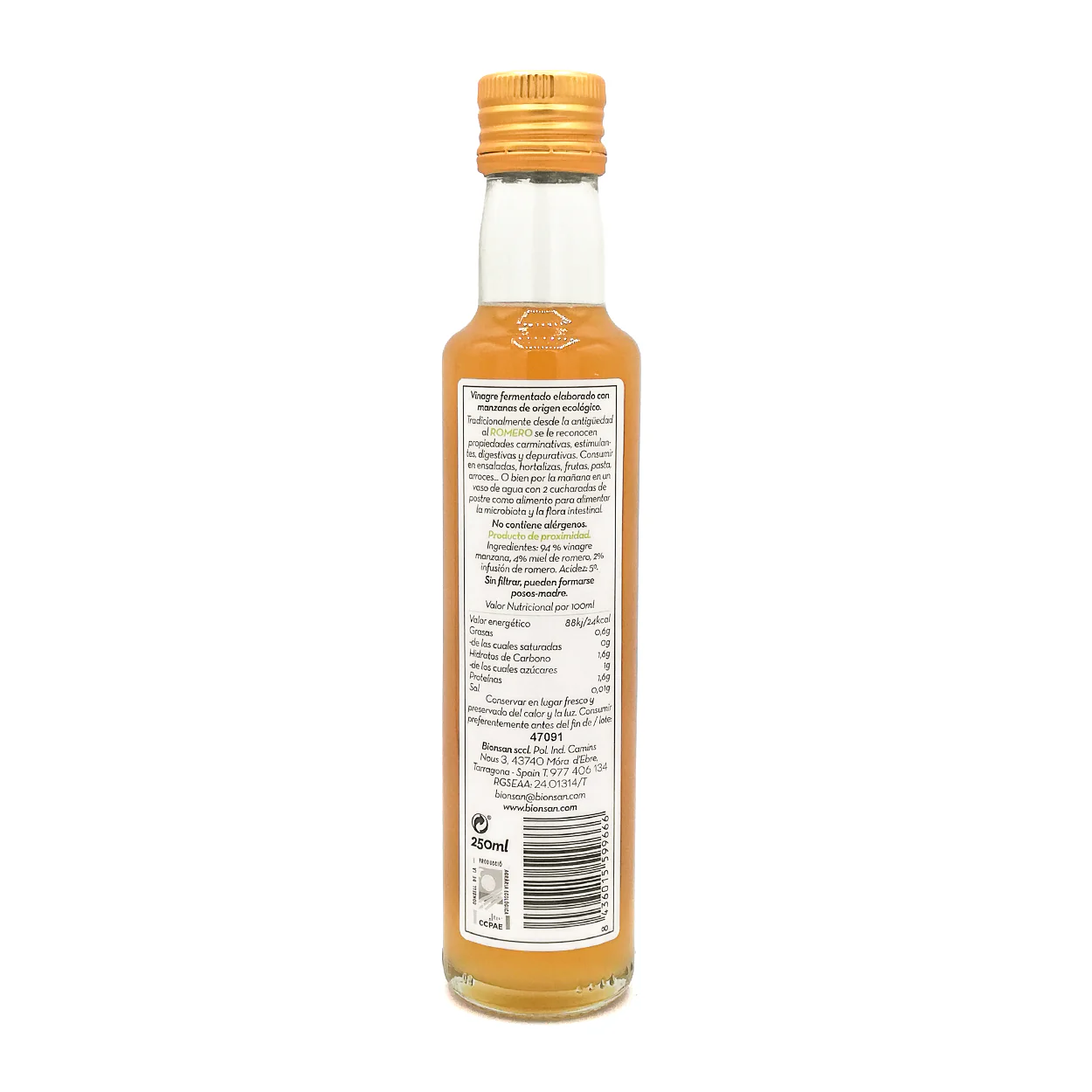 Vinagre De Manzana Miel Y Romero Eco Bionsan - Image 2