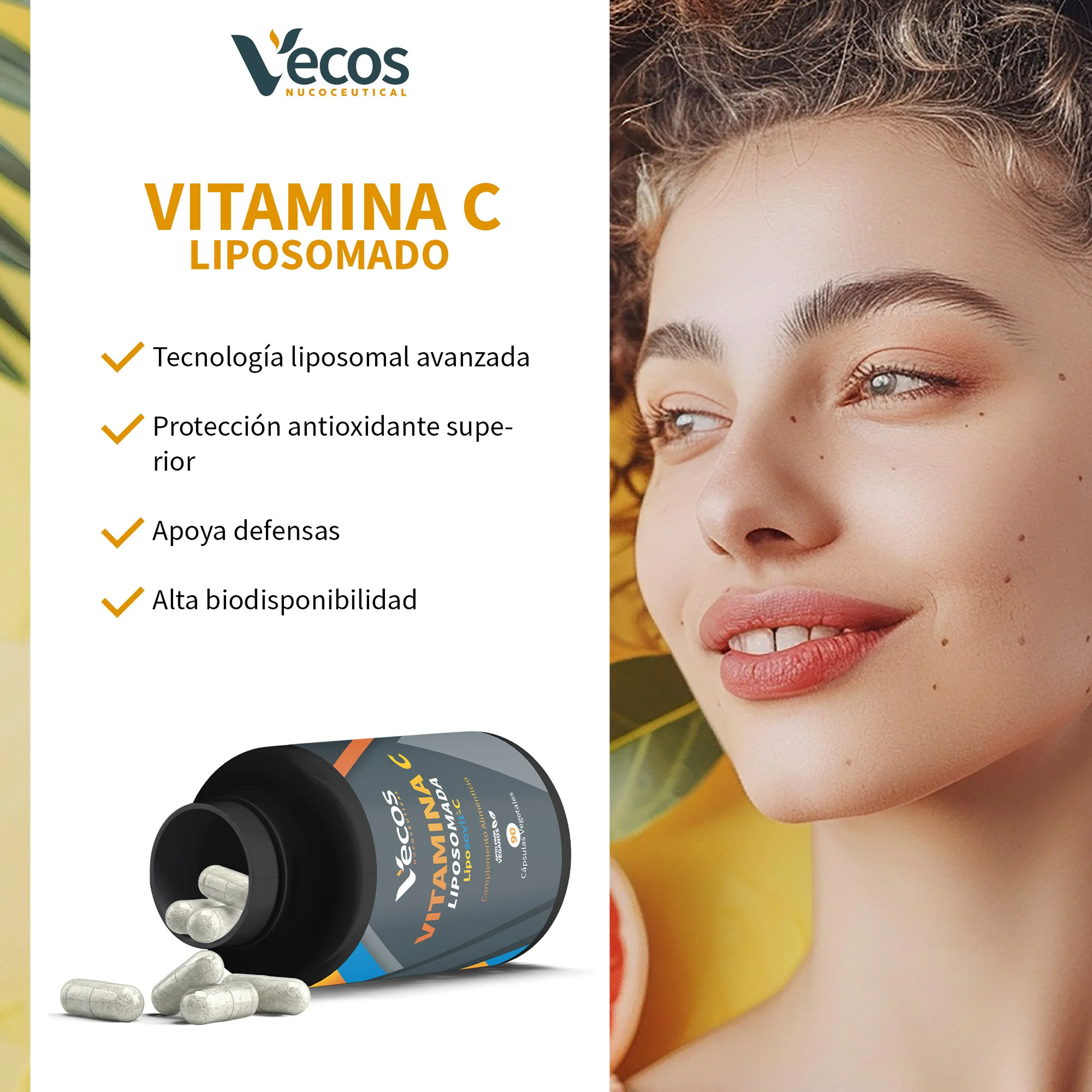 Vitamina C Liposomada Vecos 90 Cápsulas | Sistema Inmune Y Rendimiento Diario - Image 4