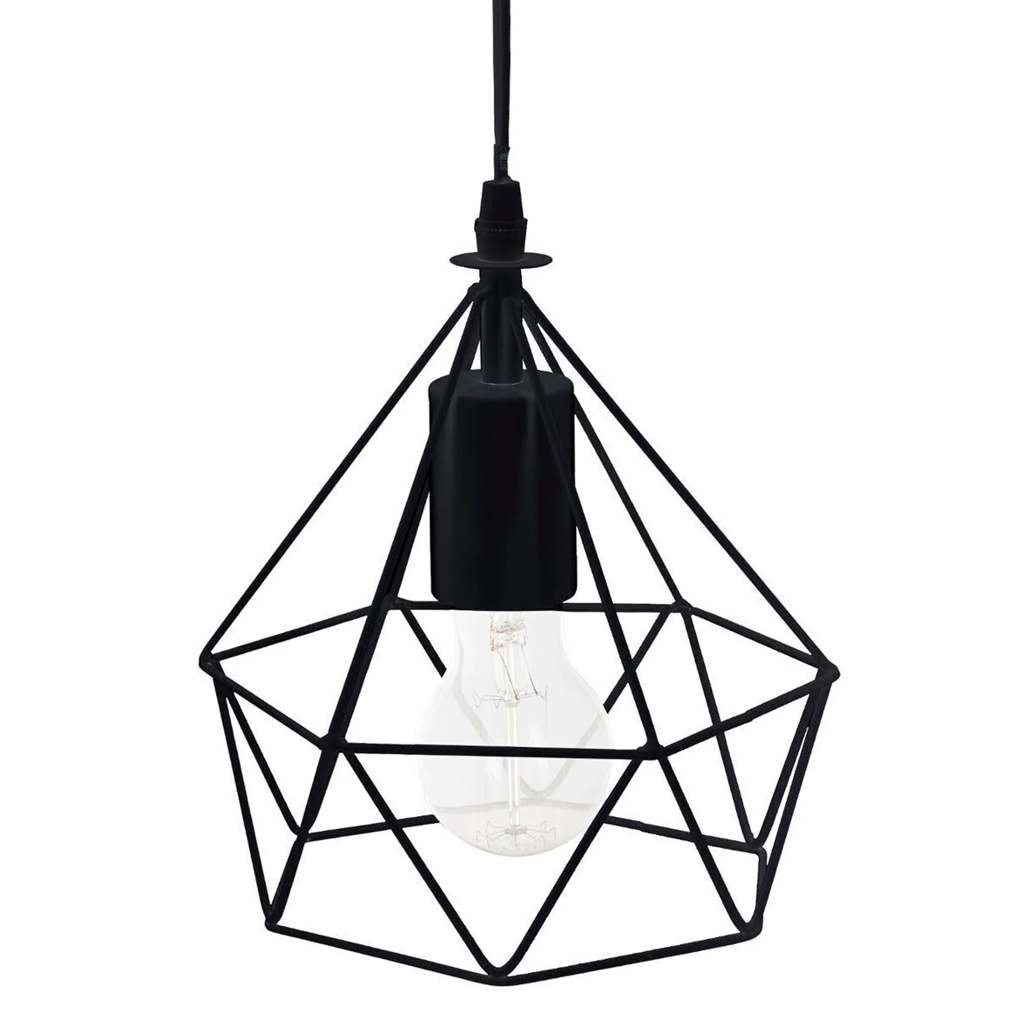 Wellhome Lámpara Suspensión Metálico Negro Ø19x22cm